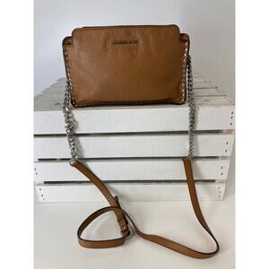 MICHAEL KORS, SMALL BROWN LEATHER CROSSBODY BAG (ASIS)